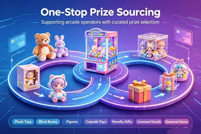 Wide selection of arcade prizes