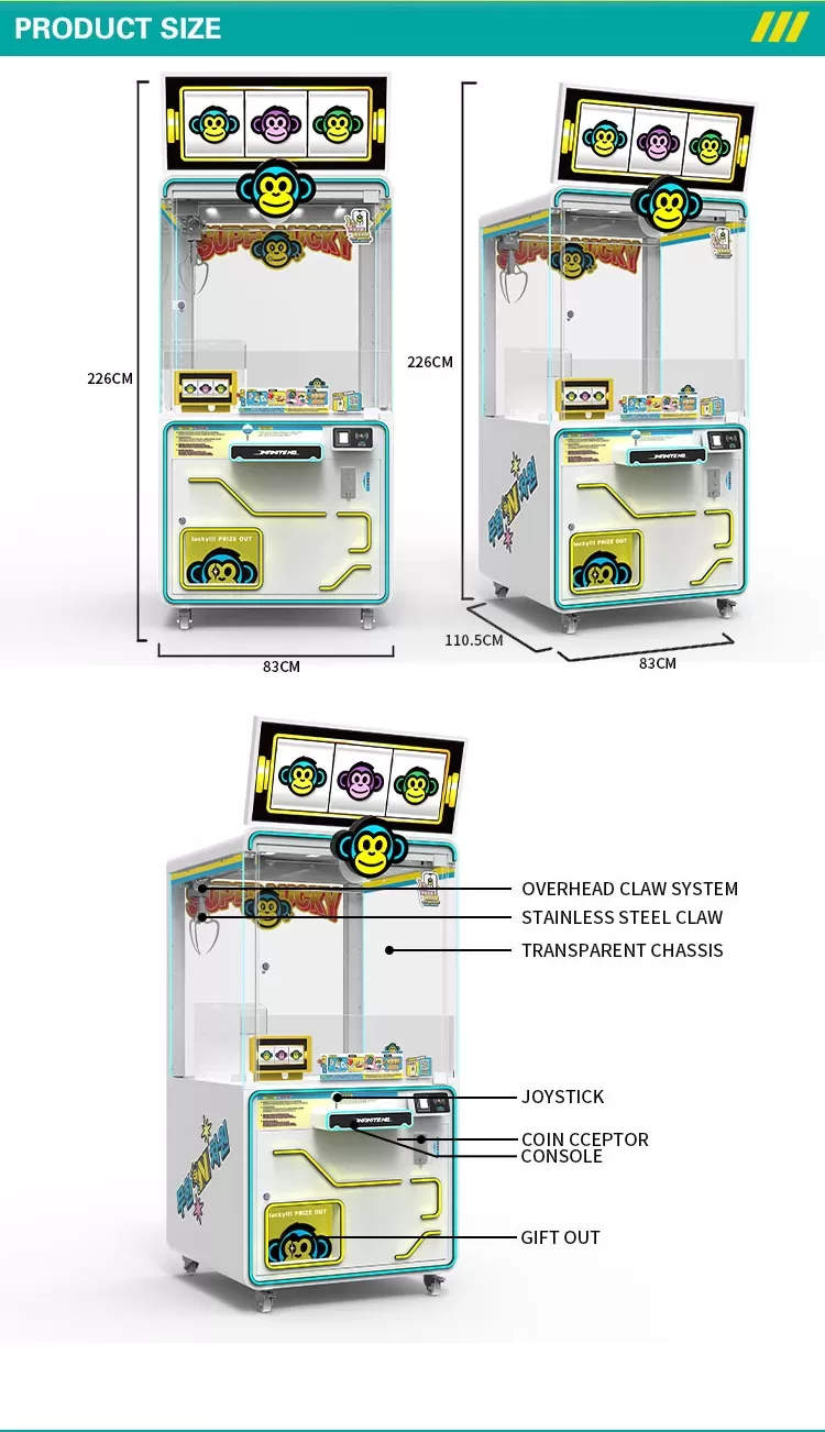 Claw Machine with Top Display Screen