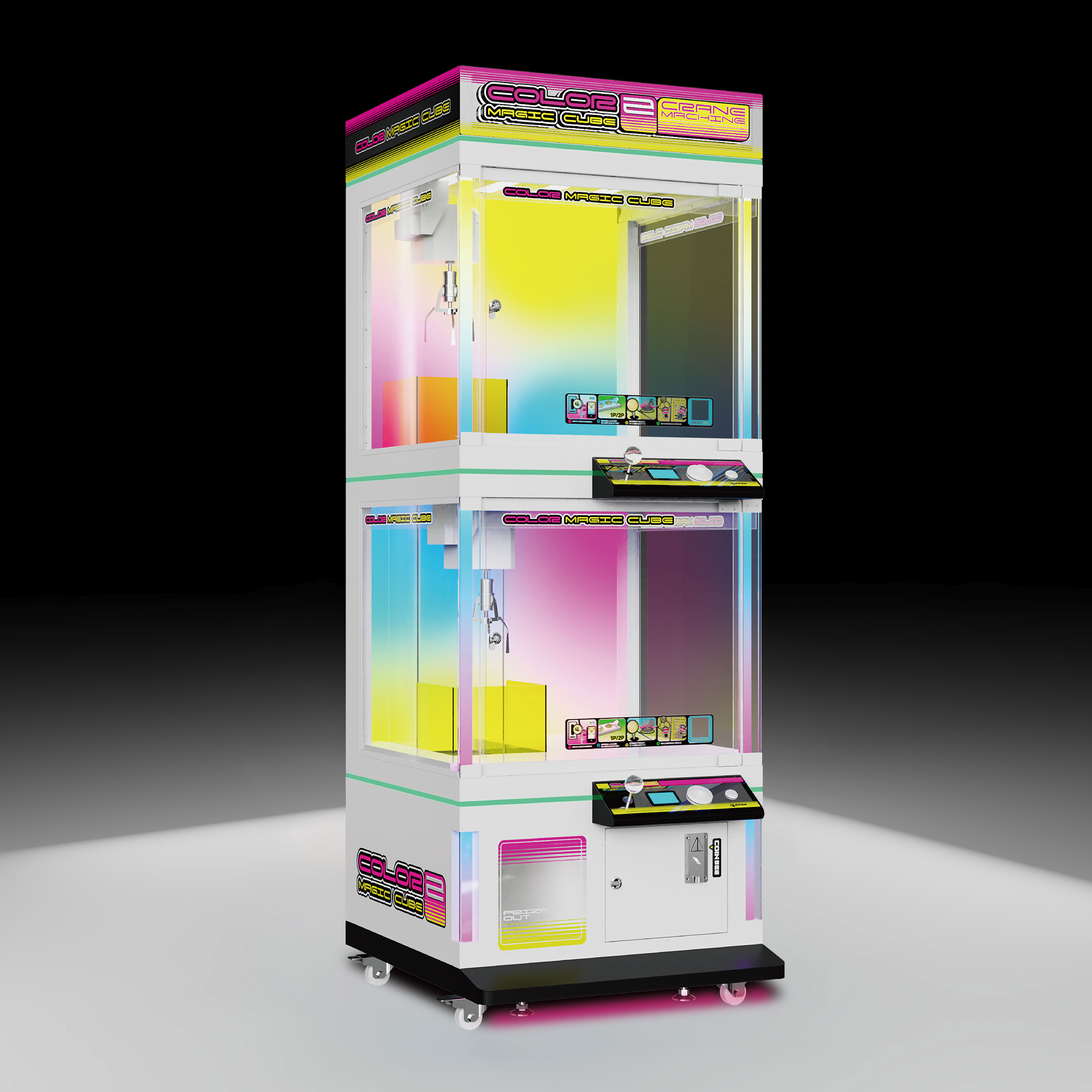COLOR MAGIC CUBE (Light Box) Claw Machine: Fun & Durable Toy Claw Machine for Arcades, Malls & Events