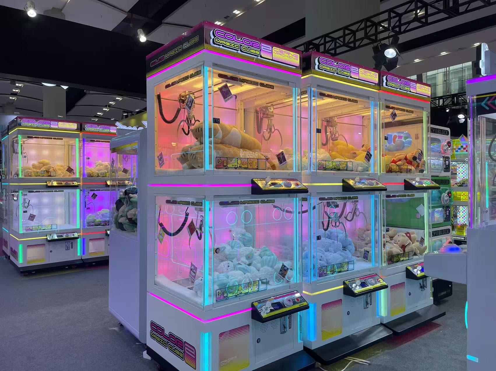 COLOR MAGIC CUBE (Light Box) Claw Machine: Fun & Durable Toy Claw Machine for Arcades, Malls & Events